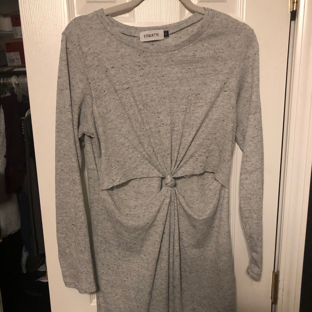 Grey Cut-Out Dress